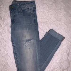 Light Wash Ripped American Eagle Jegging Jeans Sz6